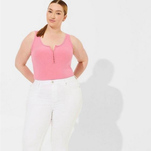 5 for $25 bundle! NWT Torrid Pink Rib HooK and Eye Tank Top Size 3X - Picture 1 of 6